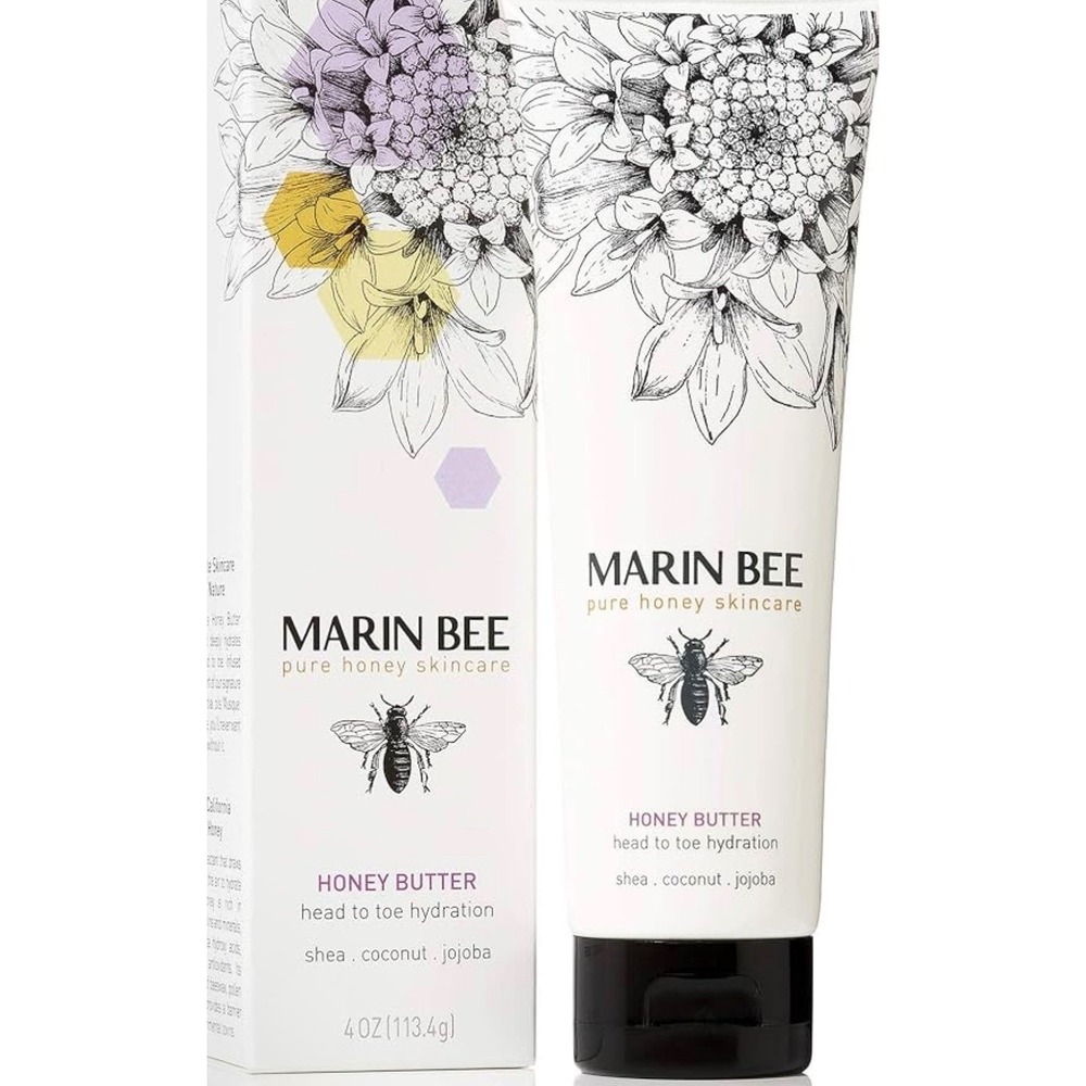 Marin Bee Pure Honey Skincare Butter Body Cream‎ 4oz Shea Coconut Jojoba NEW
